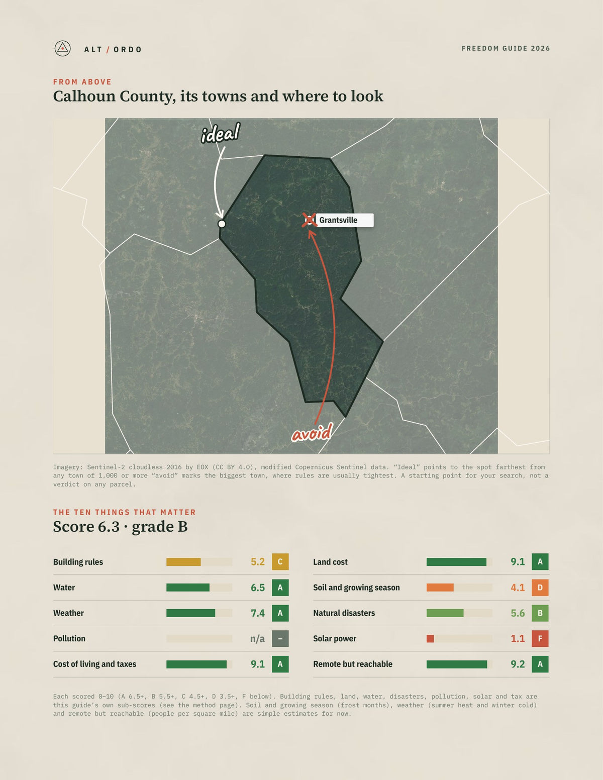 Calhoun County, West Virginia Off-Grid Guide 2026 from above