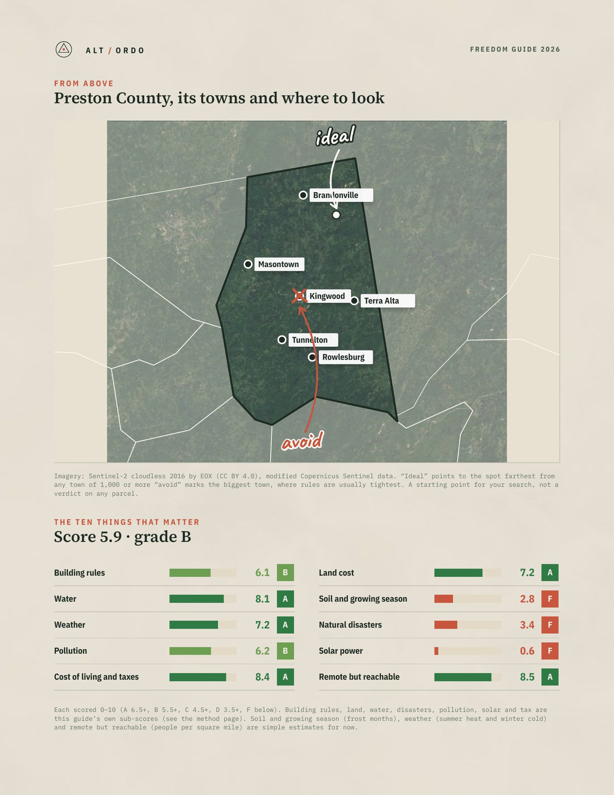 Preston County, West Virginia Off-Grid Guide 2026 from above