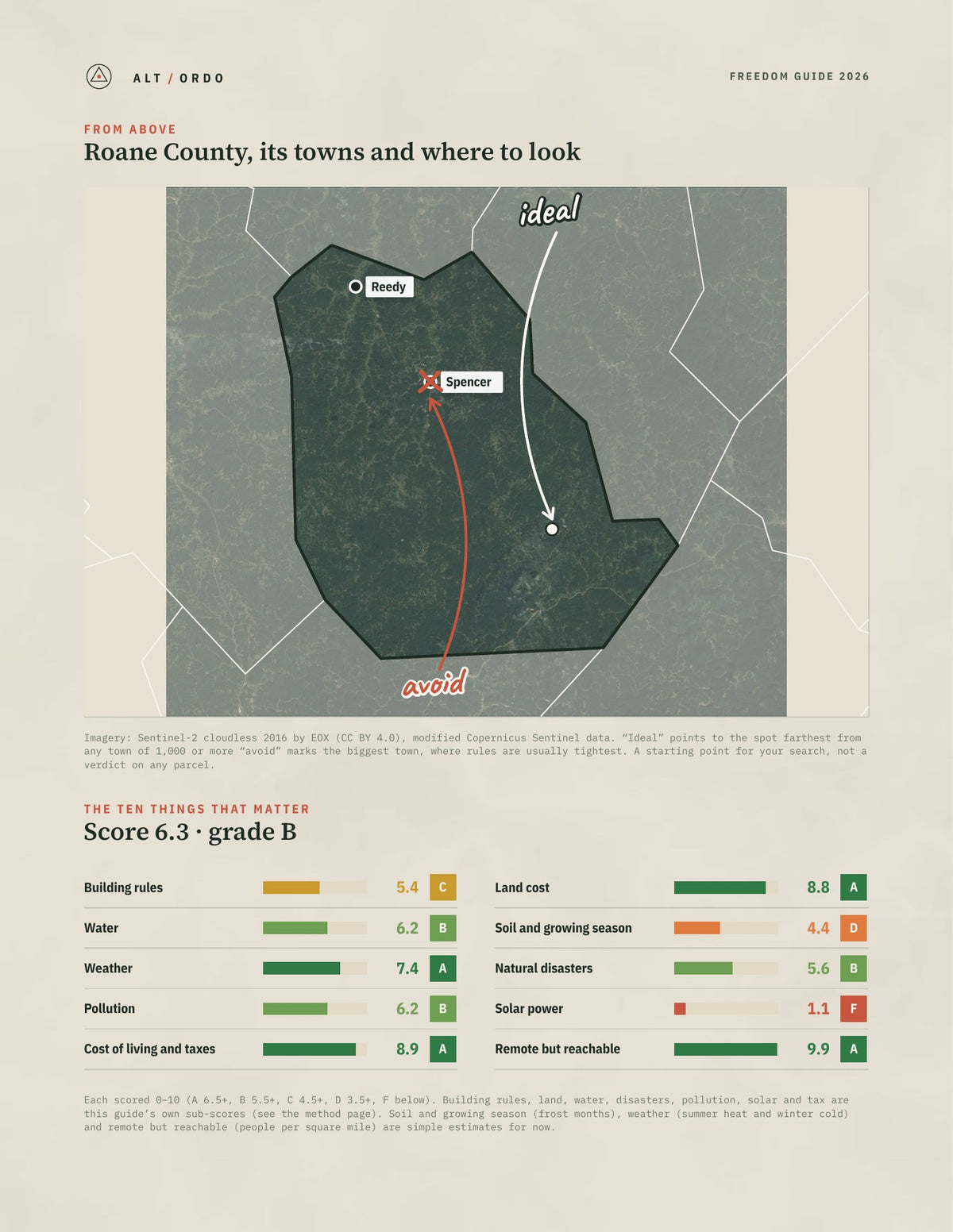 Roane County, West Virginia Off-Grid Guide 2026 from above