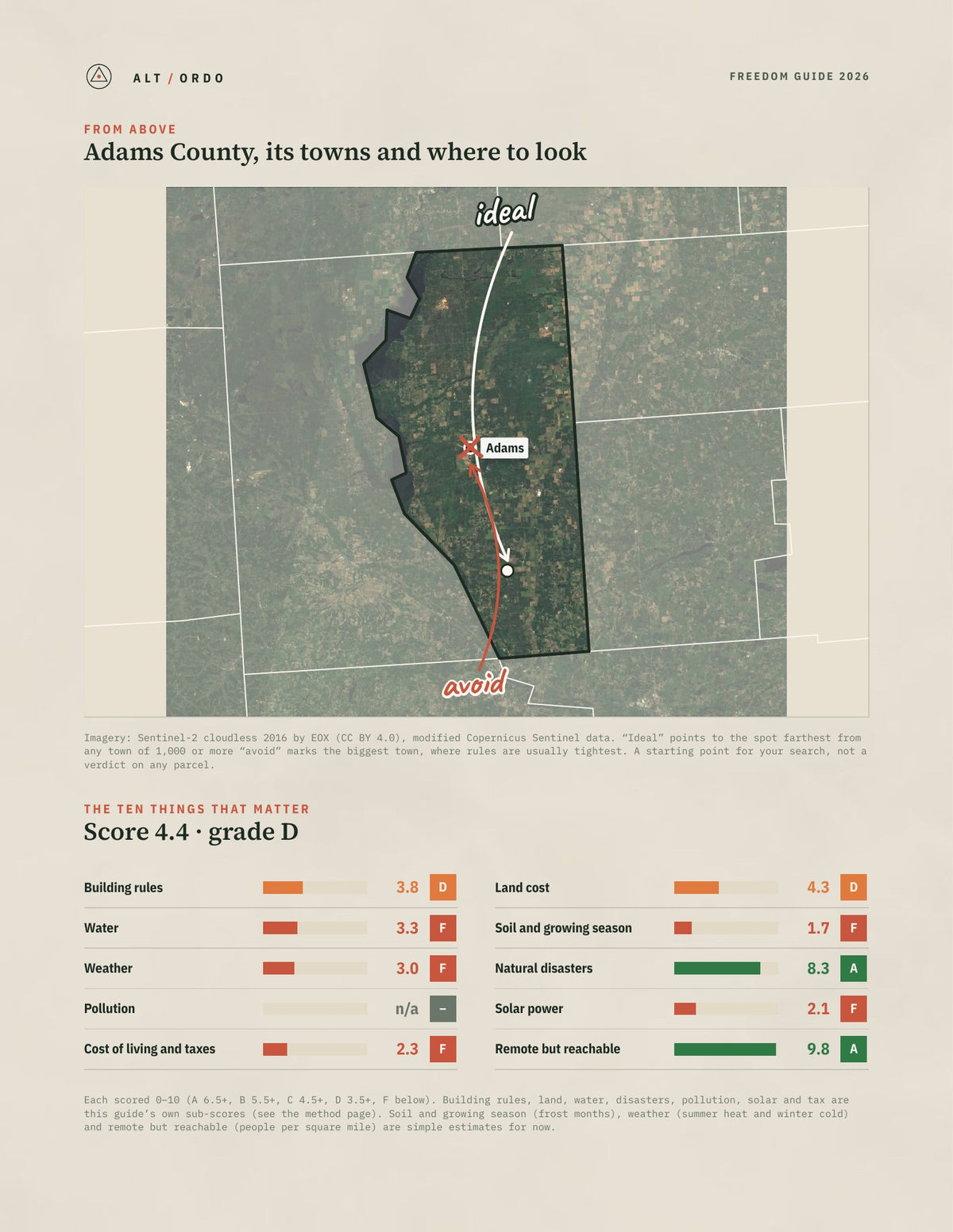 Adams County, Wisconsin Off-Grid Guide 2026 from above
