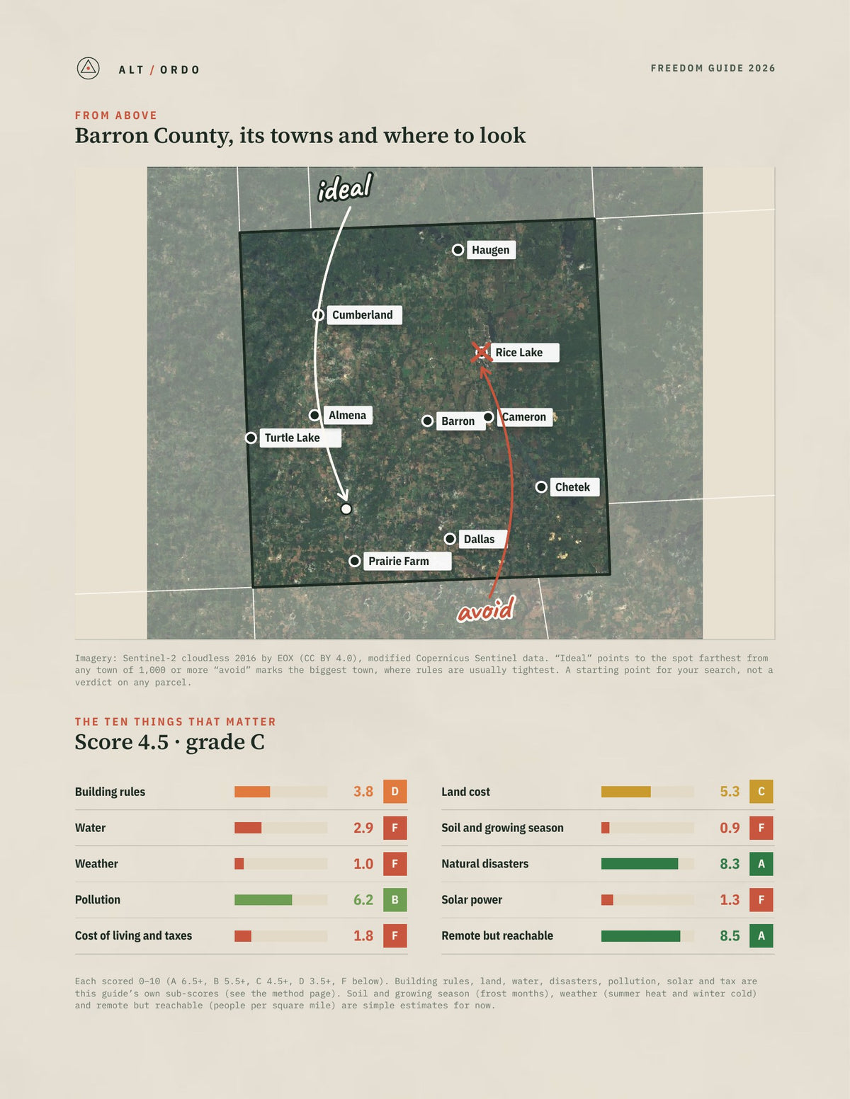 Barron County, Wisconsin Off-Grid Guide 2026 from above
