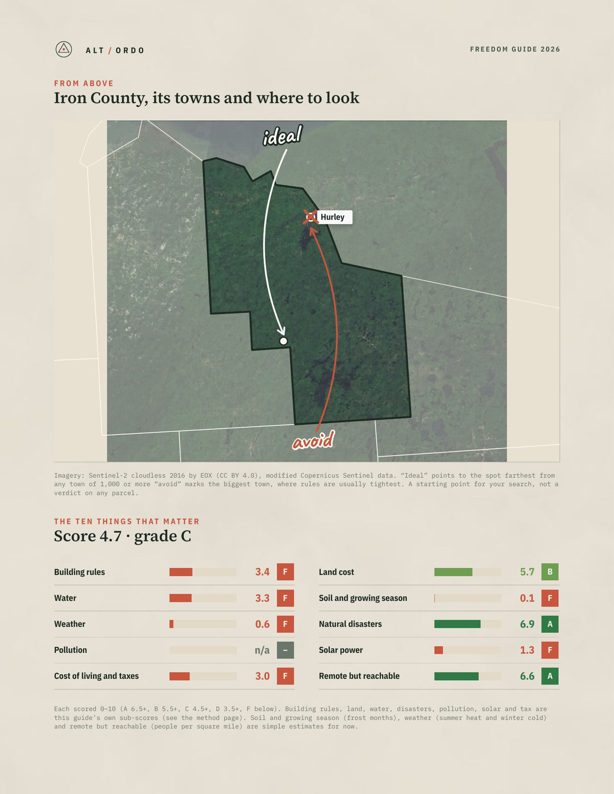 Iron County, Wisconsin Off-Grid Guide 2026 from above