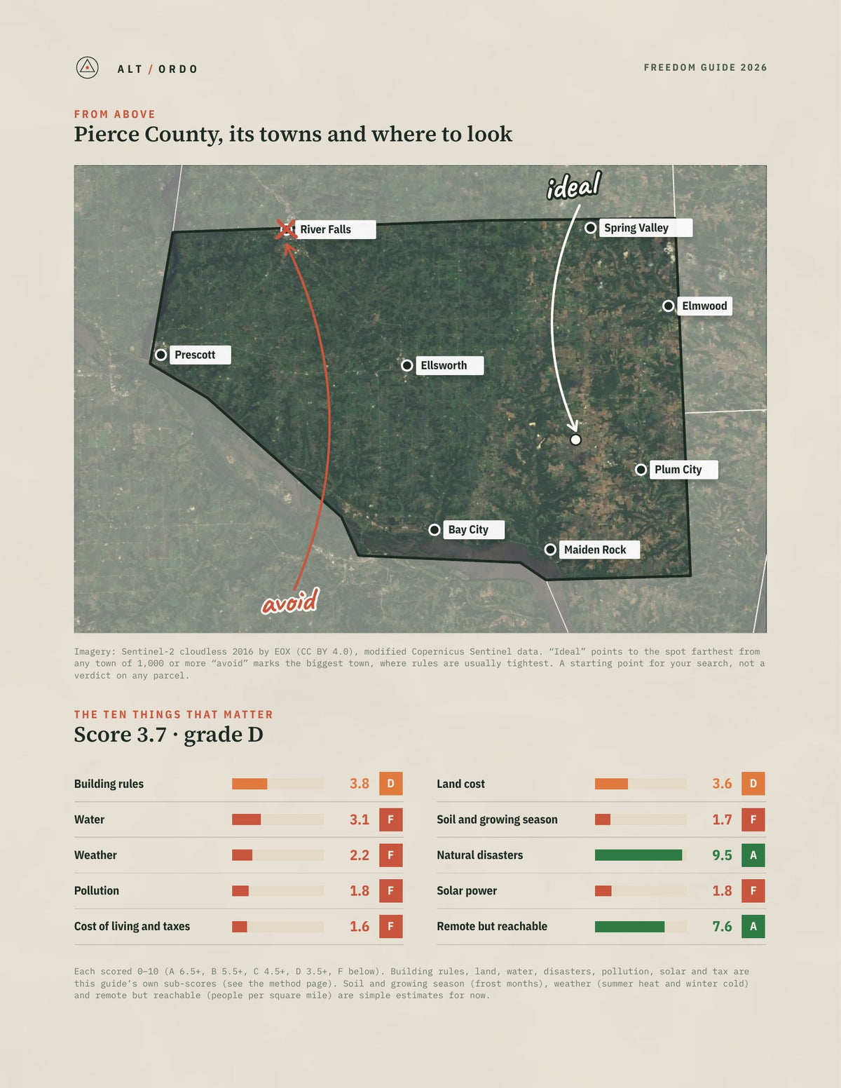 Pierce County, Wisconsin Off-Grid Guide 2026 from above