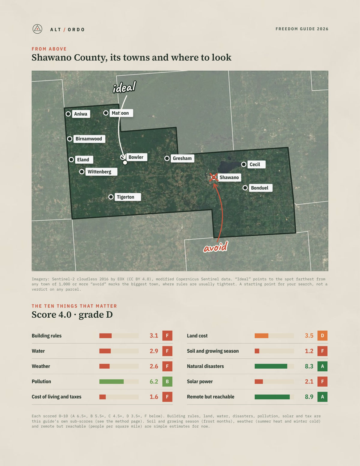Shawano County, Wisconsin Off-Grid Guide 2026 from above