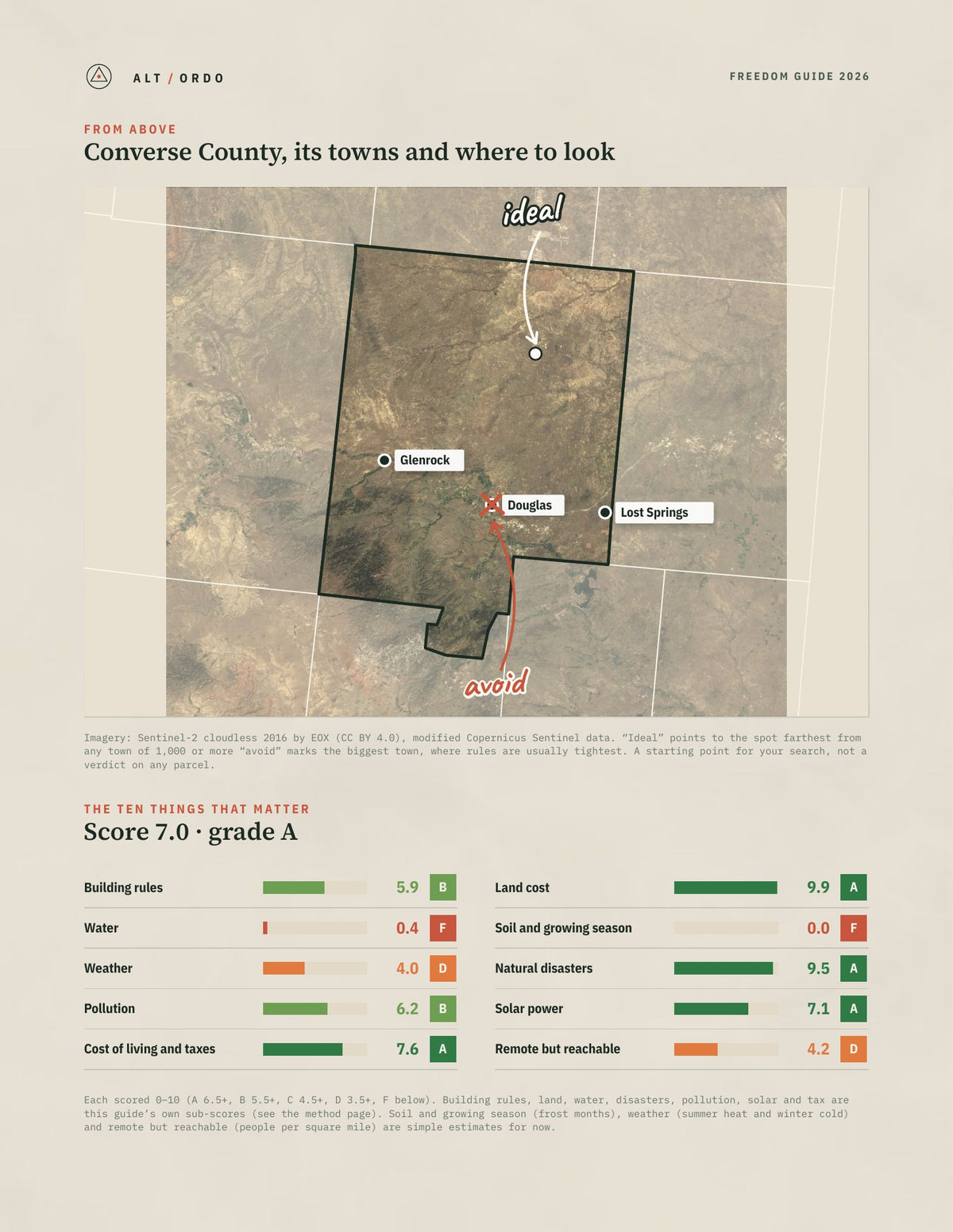 Converse County, Wyoming Off-Grid Guide 2026 from above