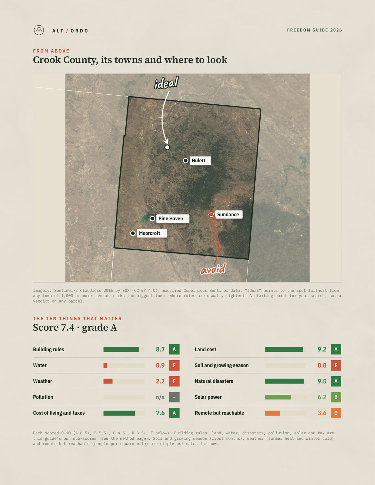 Crook County, Wyoming Off-Grid Guide 2026 from above