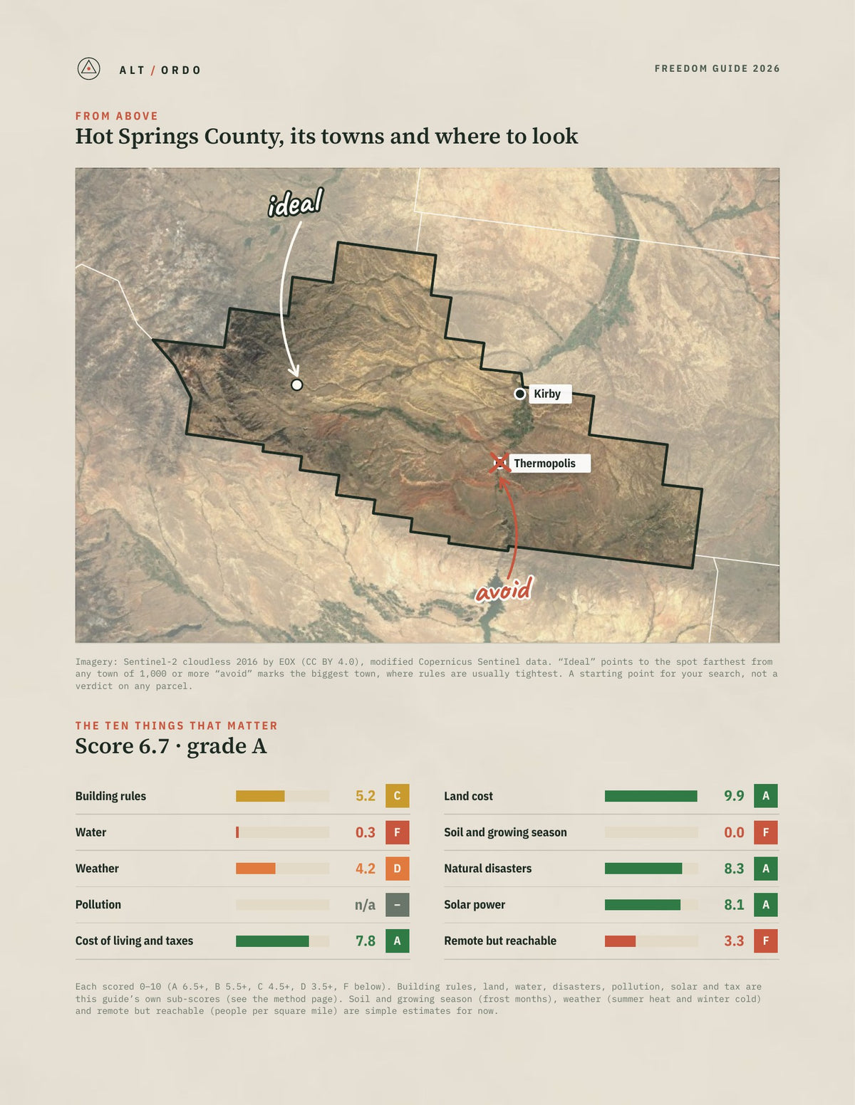 Hot Springs County, Wyoming Off-Grid Guide 2026 from above