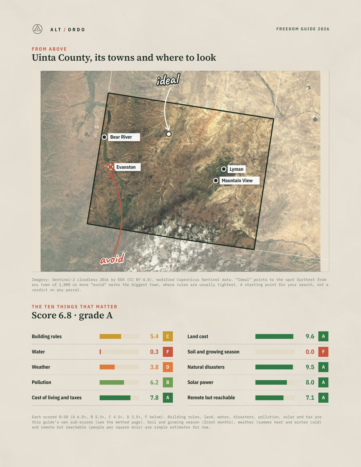 Uinta County, Wyoming Off-Grid Guide 2026 from above