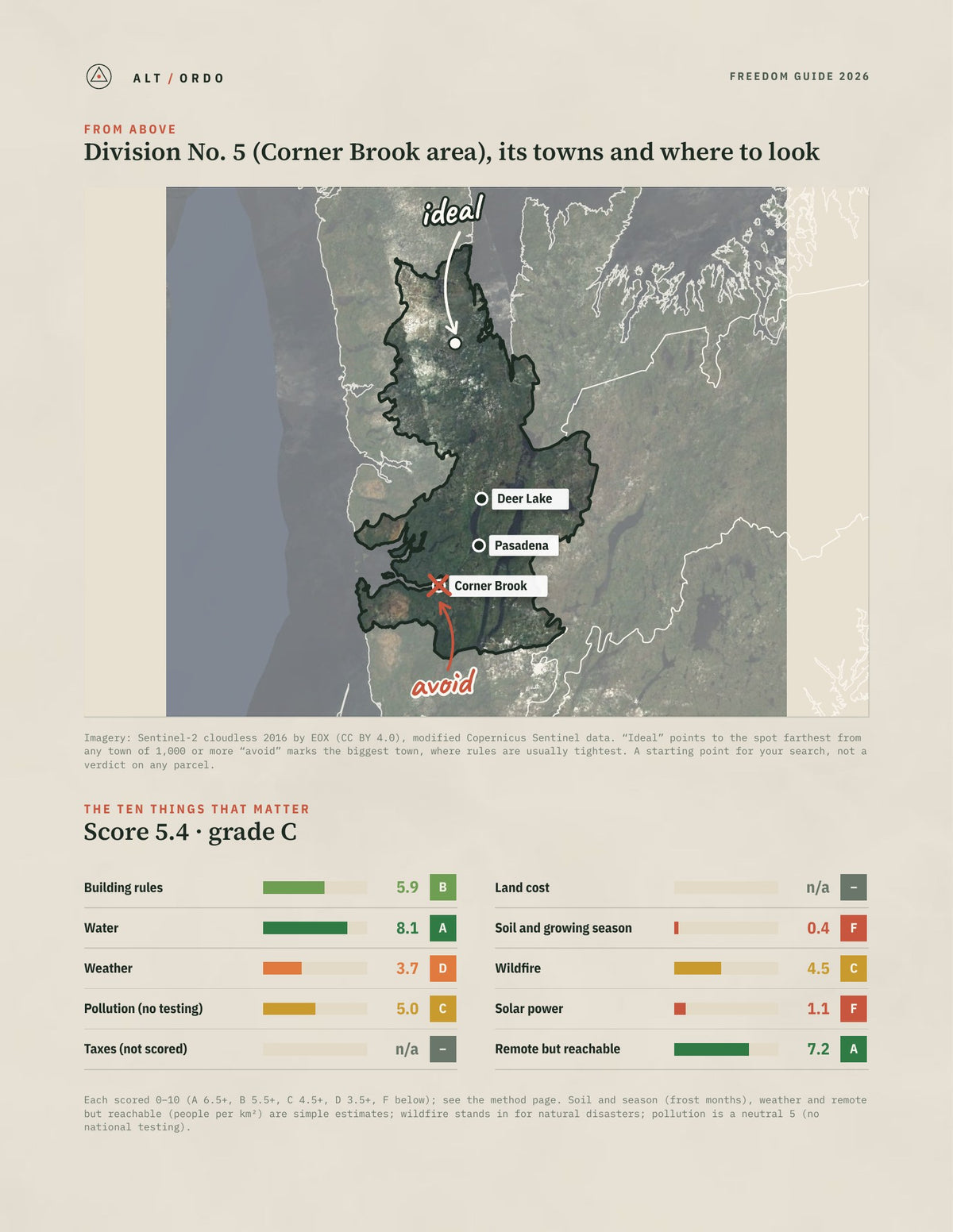 Division No. 5 (Corner Brook area), Newfoundland and Labrador Off-Grid Guide 2026 from above