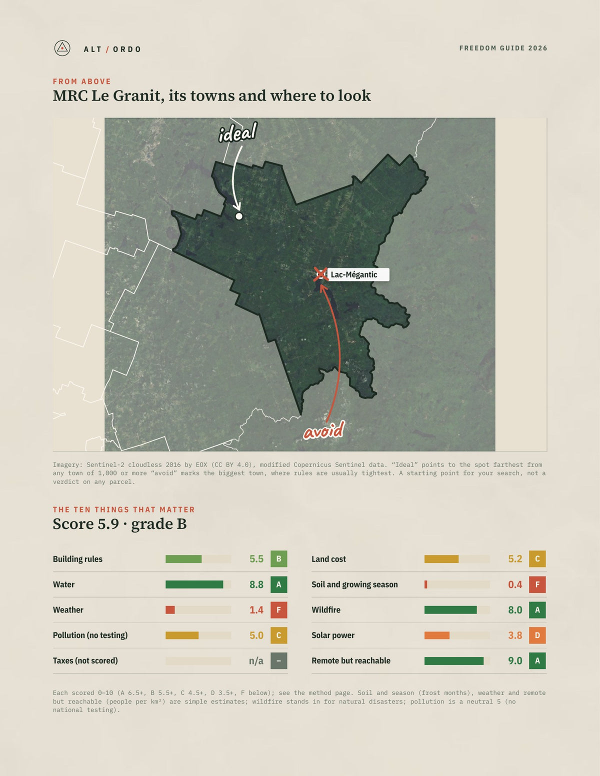 MRC Le Granit, Quebec Off-Grid Guide 2026 from above