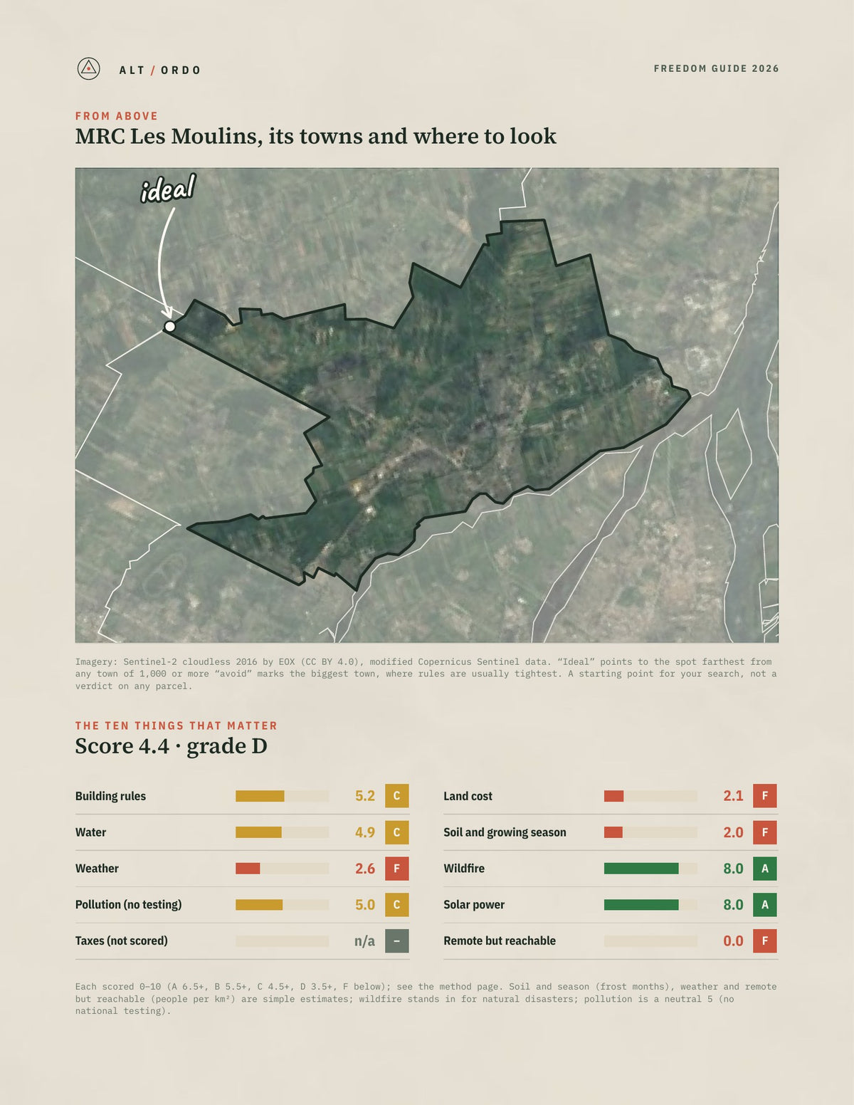 MRC Les Moulins, Quebec Off-Grid Guide 2026 from above