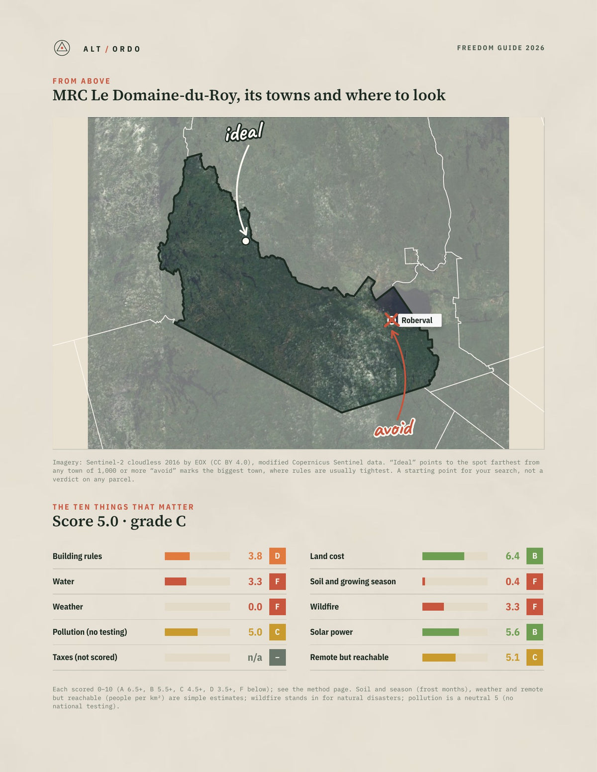 MRC Le Domaine-du-Roy, Quebec Off-Grid Guide 2026 from above