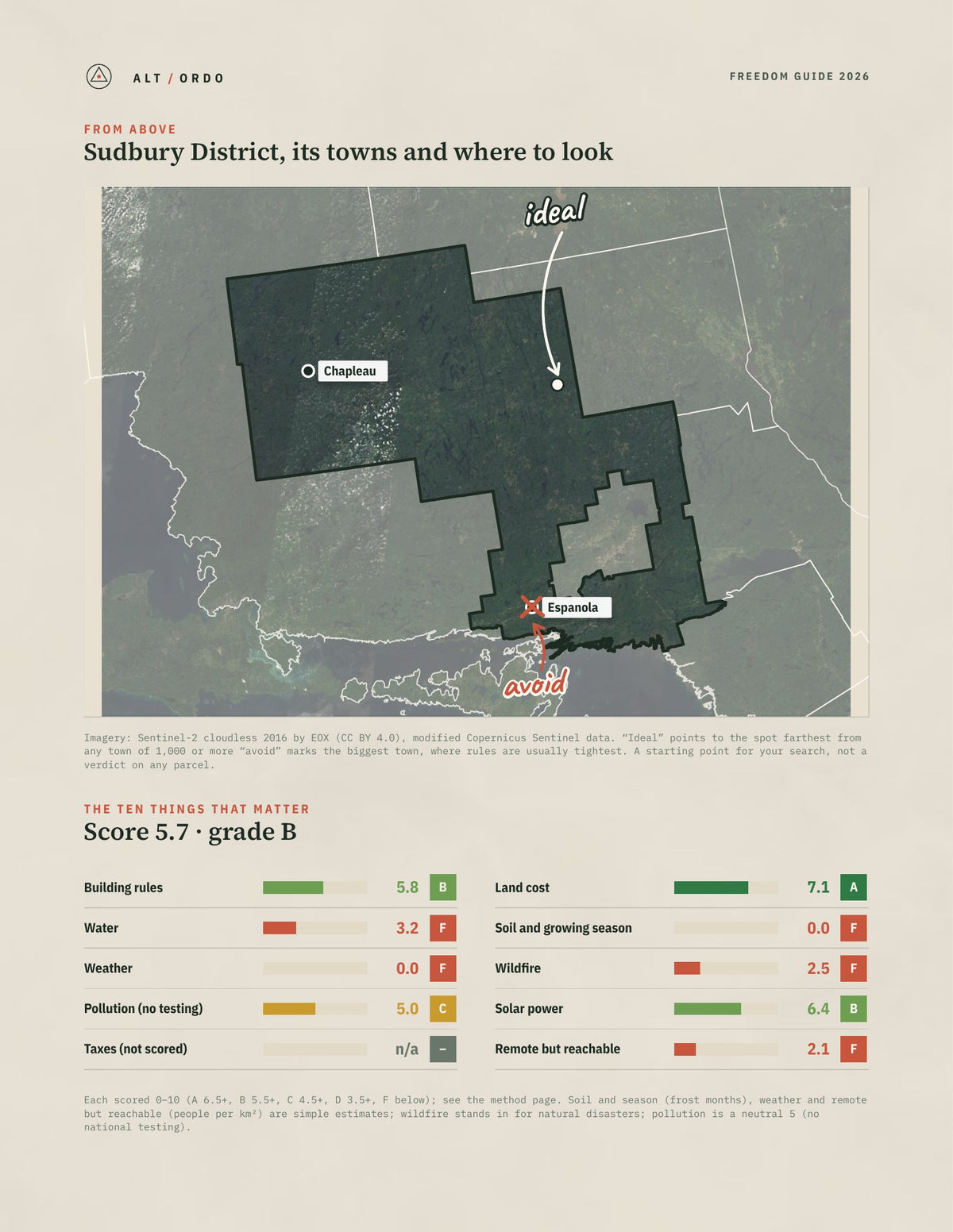 Sudbury District, Ontario Off-Grid Guide 2026 from above