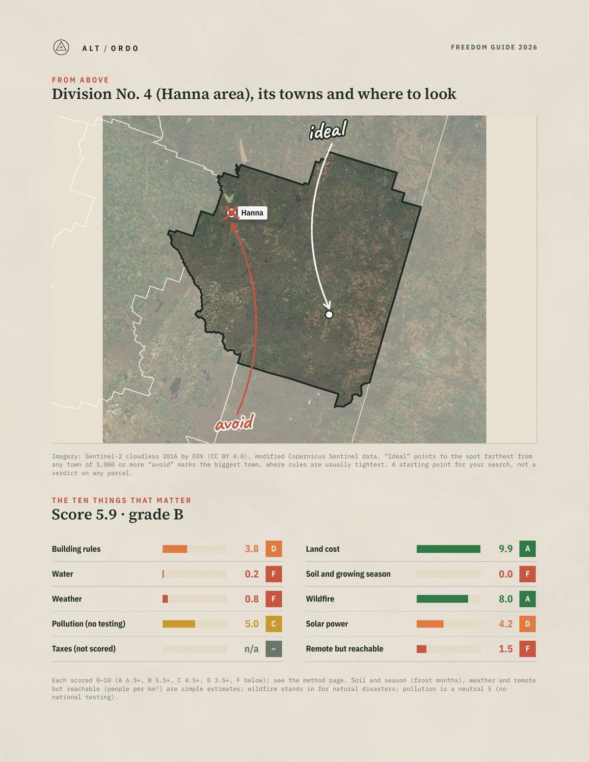 Division No. 4 (Hanna area), Alberta Off-Grid Guide 2026 from above