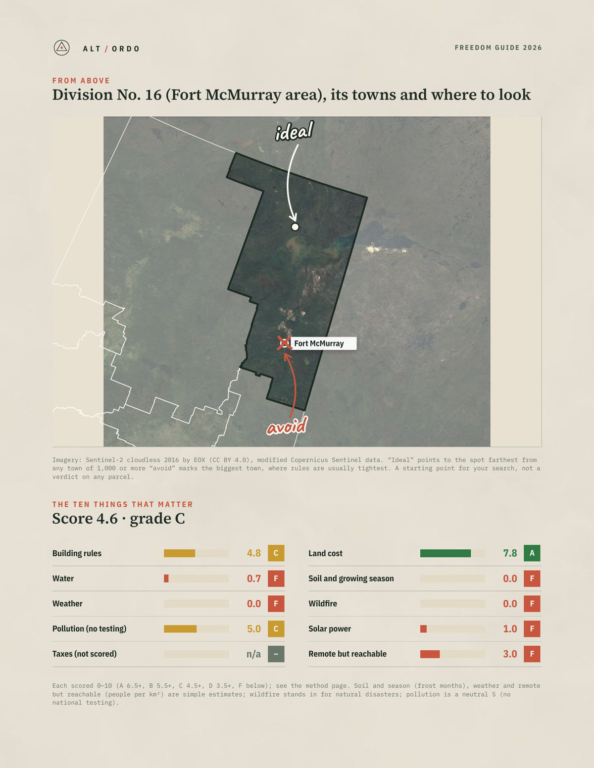 Division No. 16 (Fort McMurray area), Alberta Off-Grid Guide 2026 from above