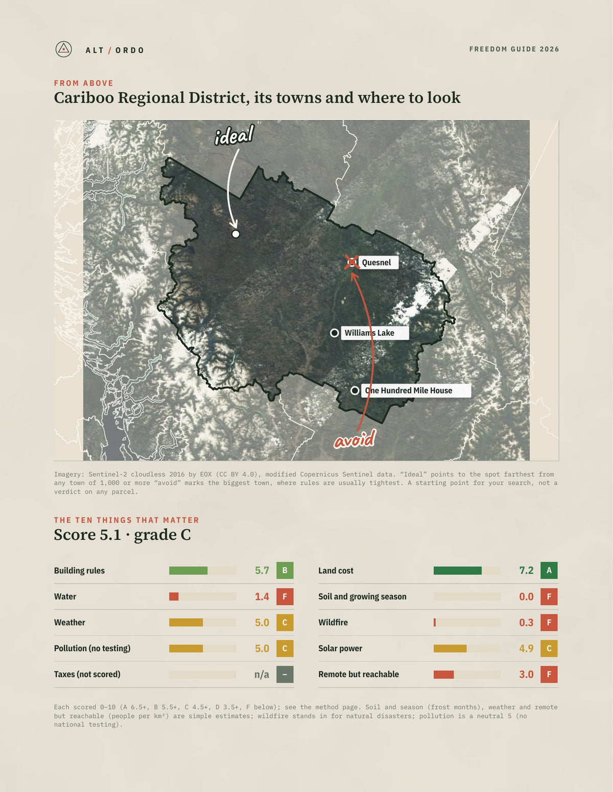 Cariboo Regional District, British Columbia Off-Grid Guide 2026 from above