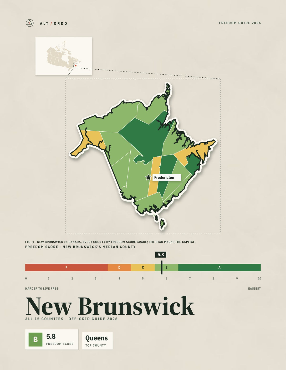 New Brunswick Off-Grid Guide 2026: All 15 Counties