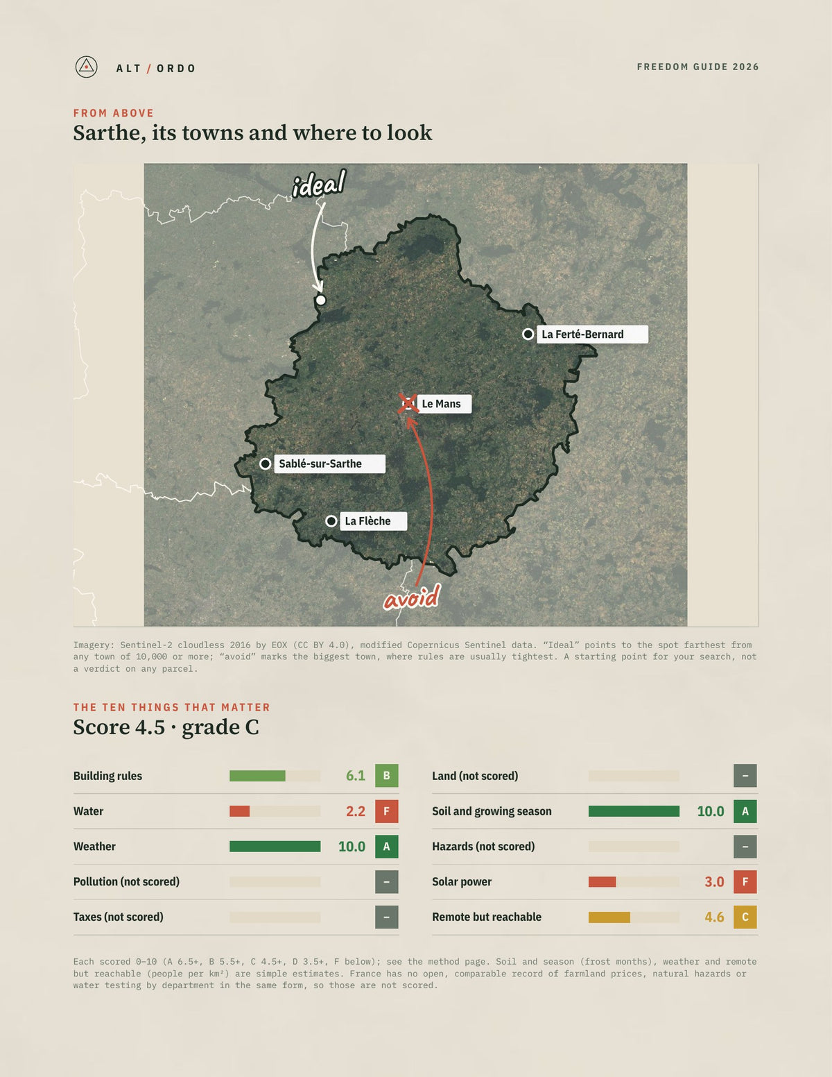 Sarthe, France Off-Grid Guide 2026 from above