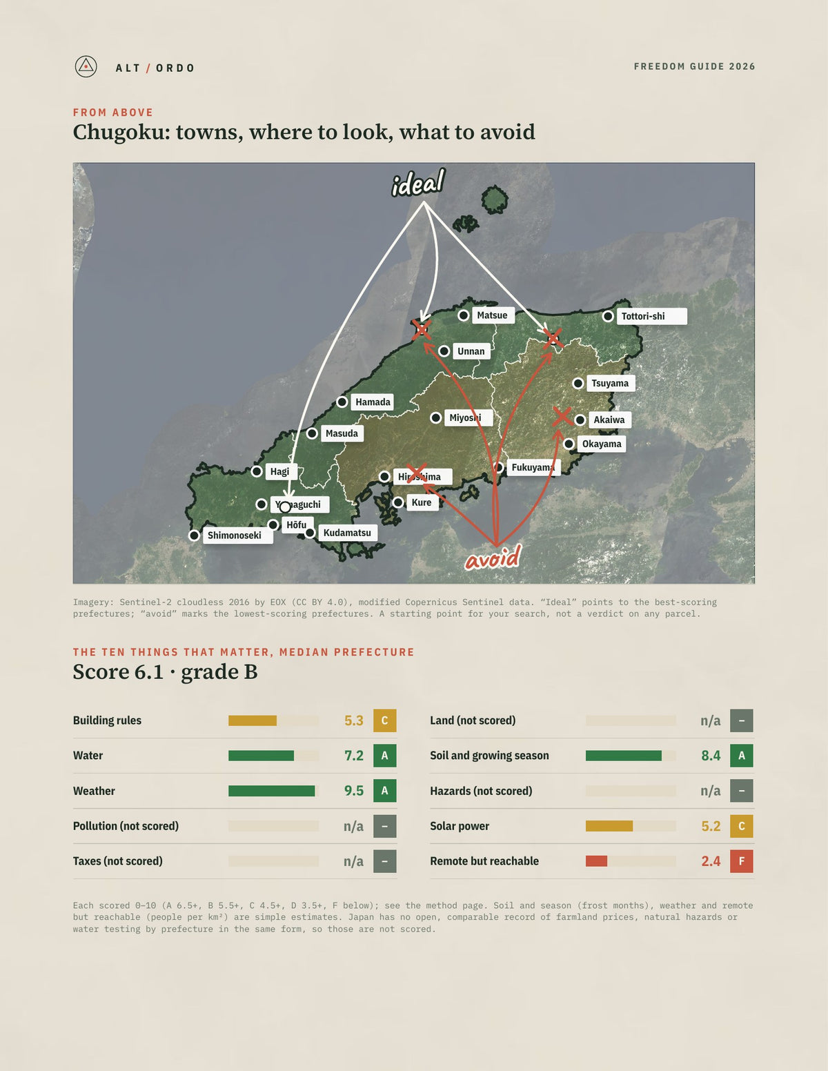 Japan Chugoku Region Off-Grid Guide 2026: All 5 Prefectures from above