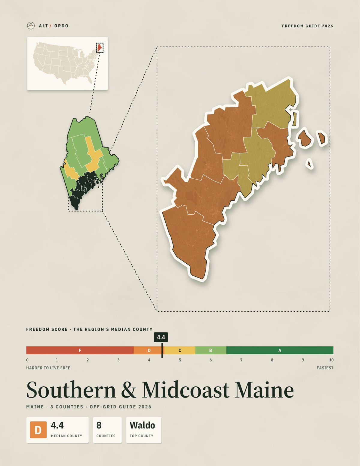 Southern & Midcoast Maine, Maine Off-Grid Guide 2026: 8 Counties Rated