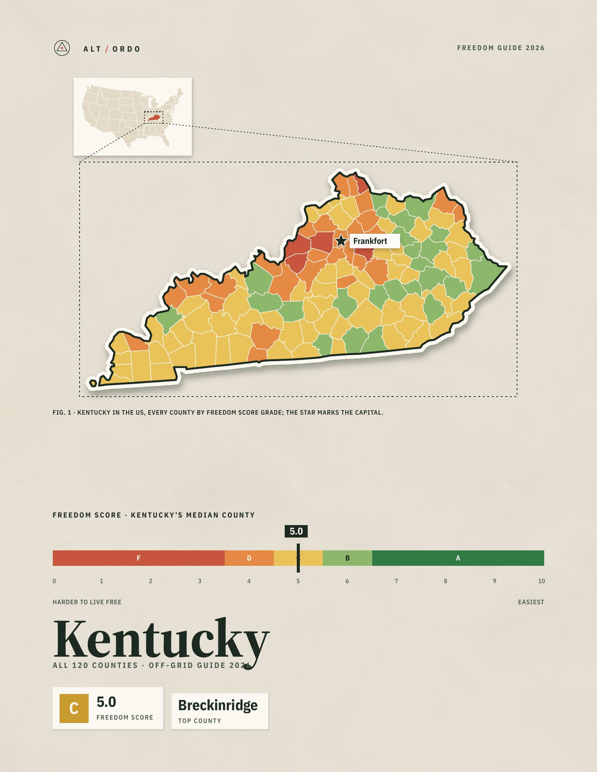 Kentucky Off-Grid Guide 2026: All 120 Counties