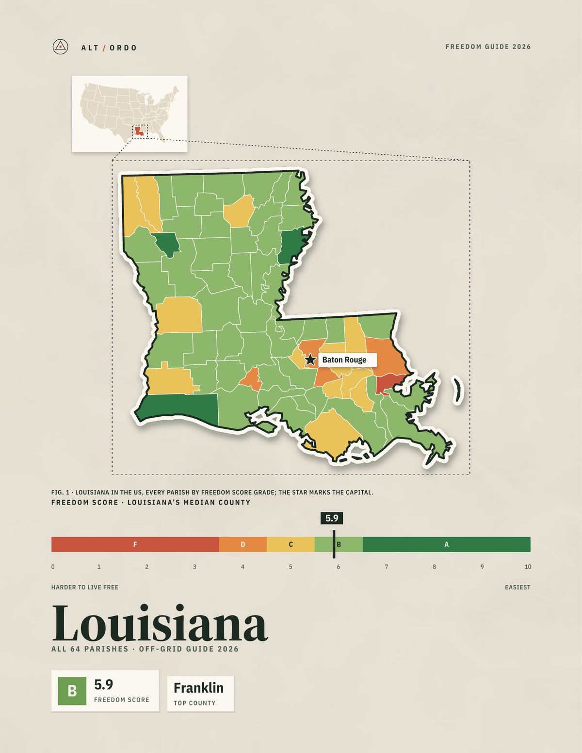 Louisiana Off-Grid Guide 2026: All 64 Counties