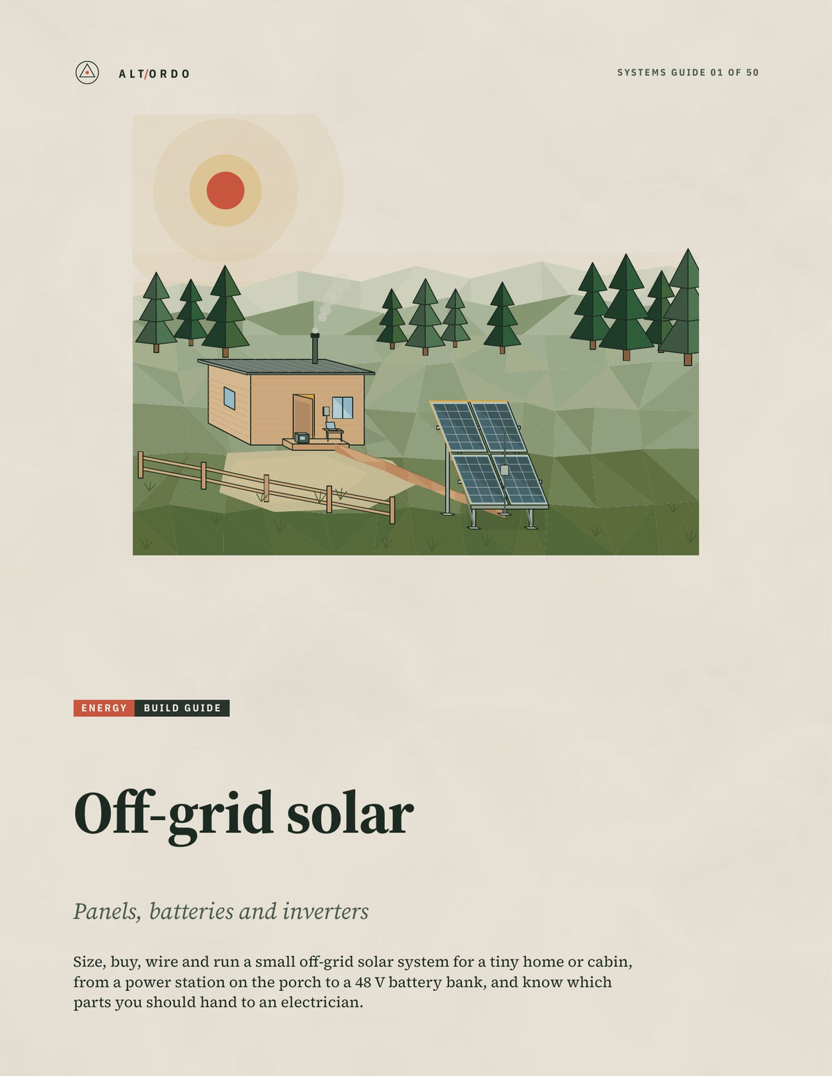 Off-grid solar: Panels, batteries and inverters · Alt Ordo Systems Guide: cover