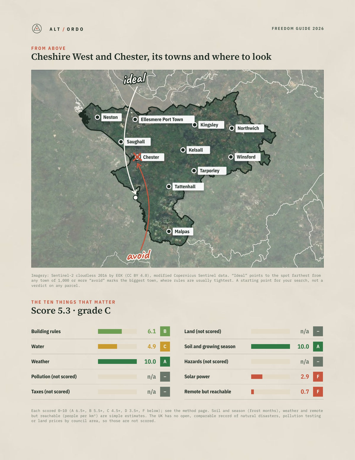 Cheshire West and Chester, England Off-Grid Guide 2026 from above