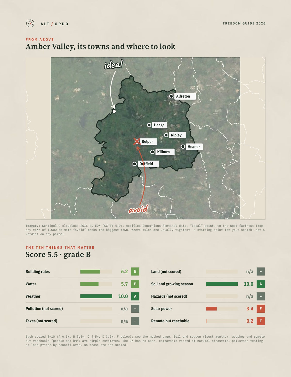 Amber Valley, England Off-Grid Guide 2026 from above