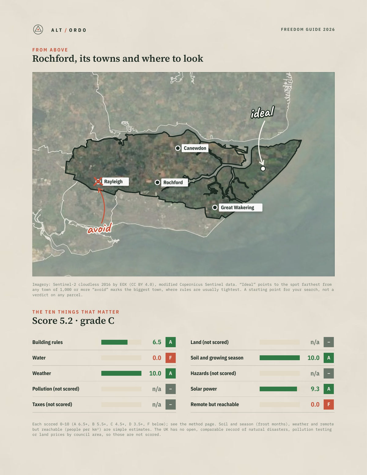 Rochford, England Off-Grid Guide 2026 from above