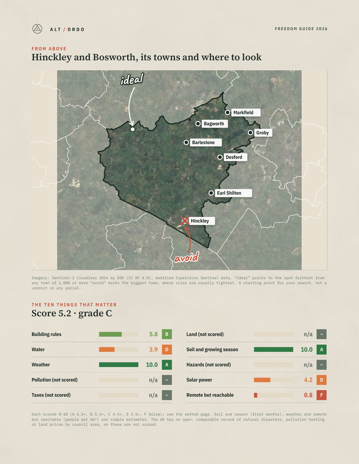 Hinckley and Bosworth, England Off-Grid Guide 2026 from above