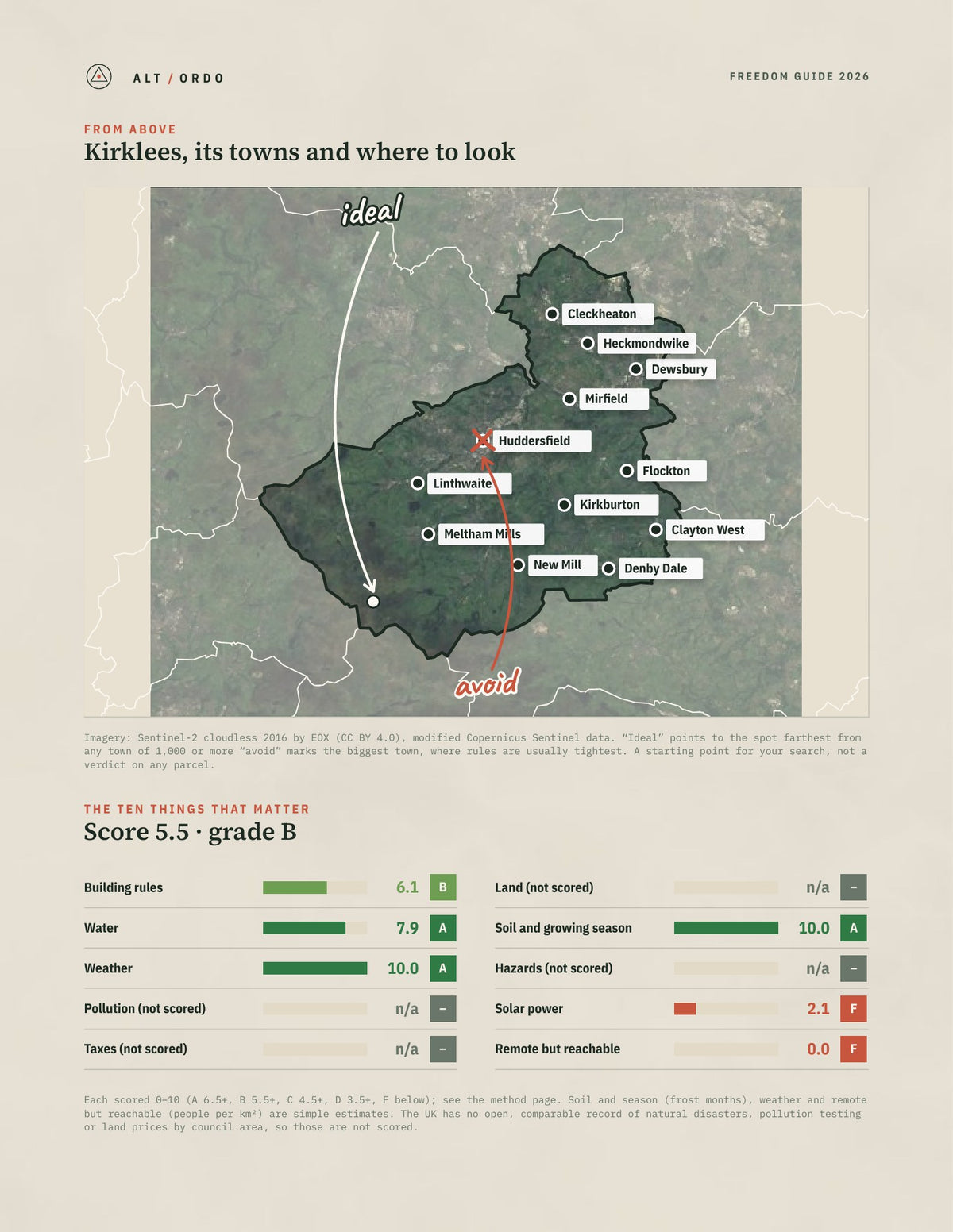 Kirklees, England Off-Grid Guide 2026 from above
