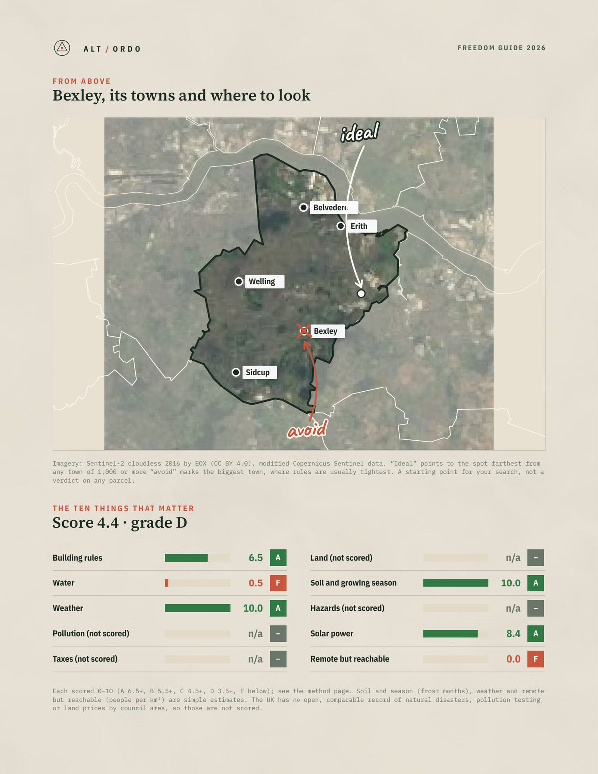 Bexley, England Off-Grid Guide 2026 from above
