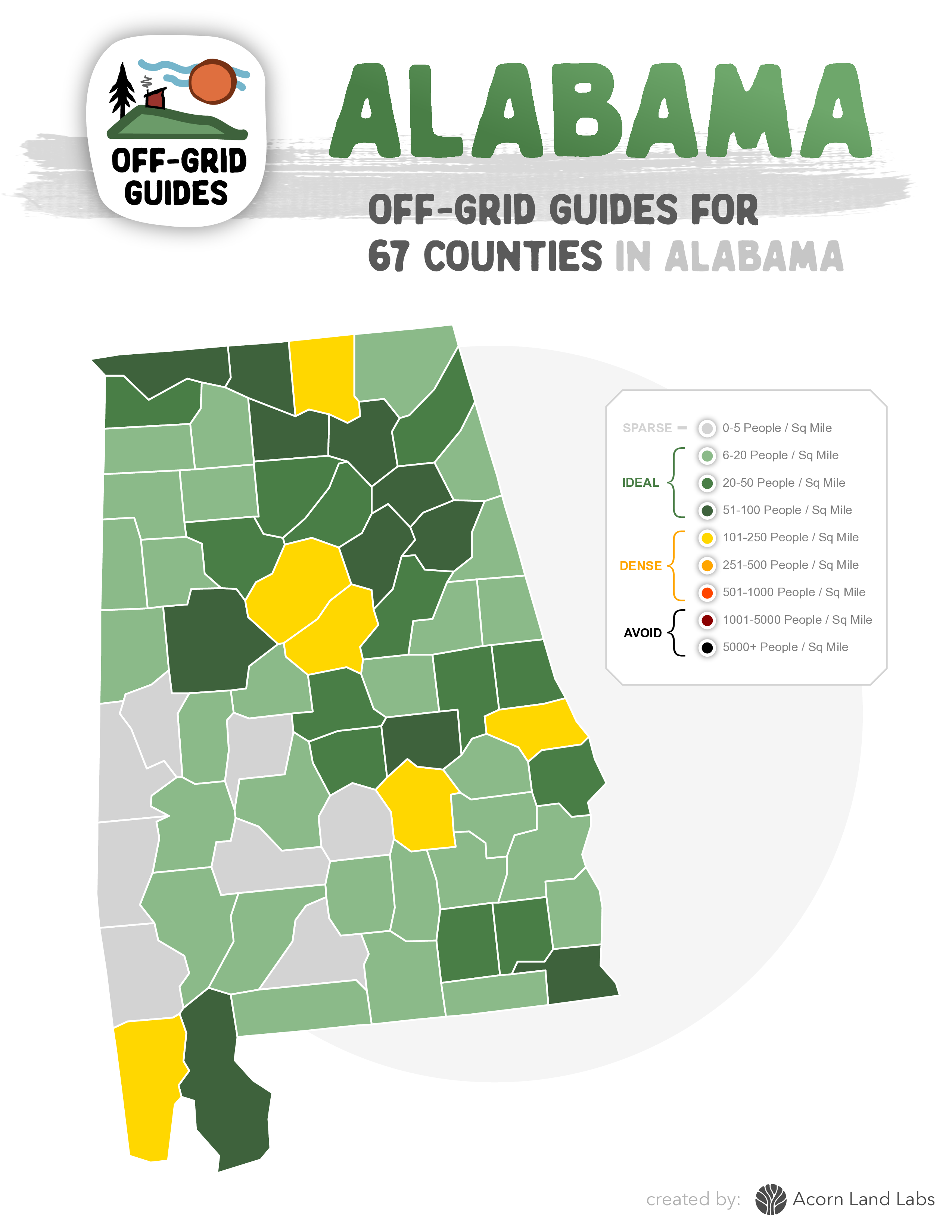 Alabama Off-Grid Guide PDF Download: 67 Counties AL Rated