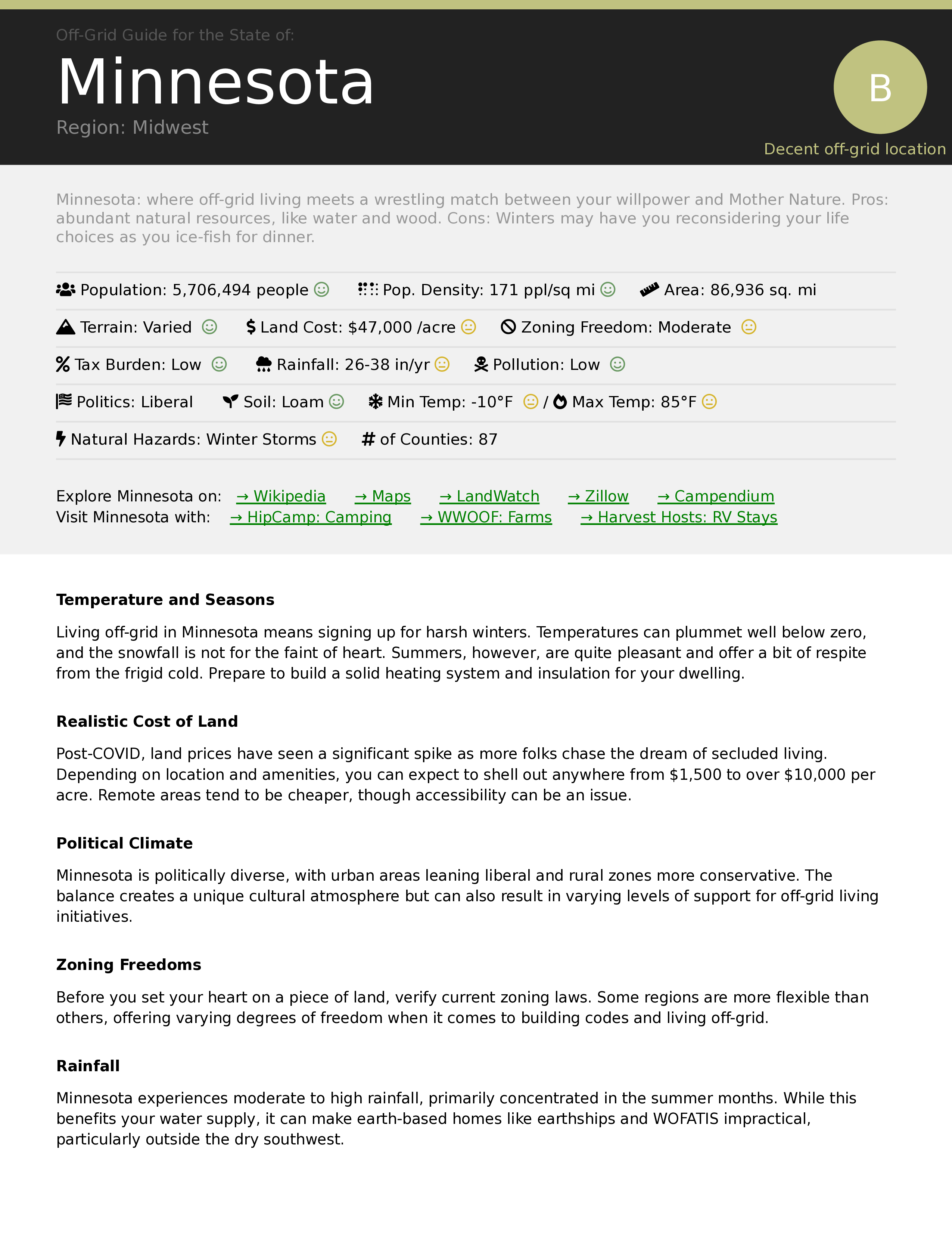 Minnesota Off-Grid Guide PDF Download: 87 Counties Rated