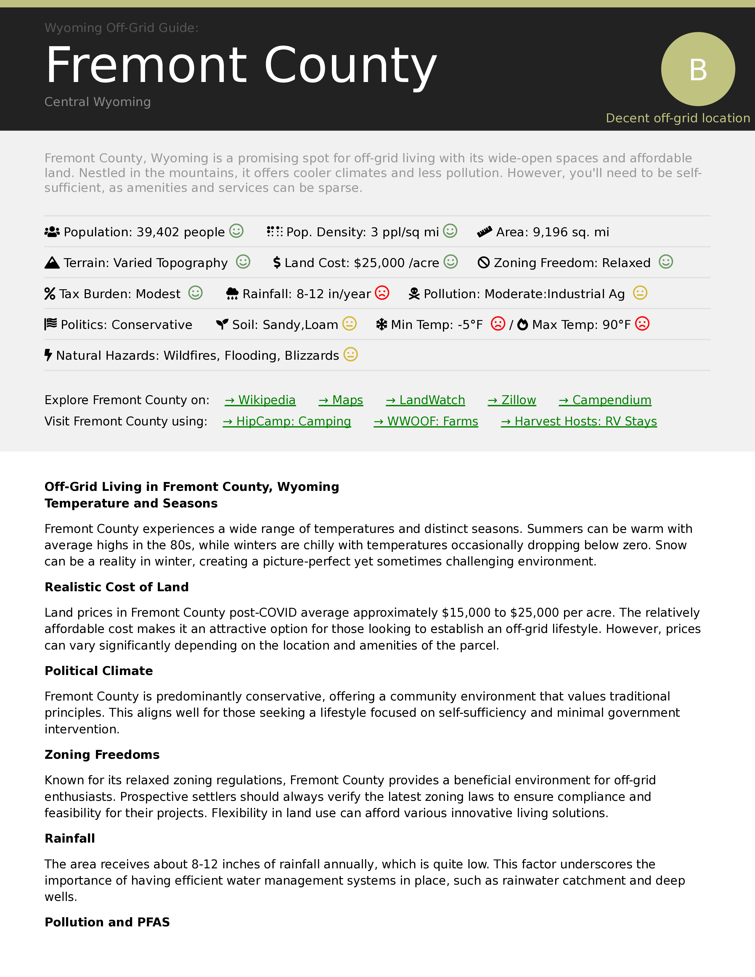 Wyoming Off-Grid Guide PDF Download: 23 Counties Rated